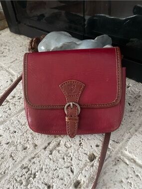 Firenze Red Leather Crossbody Shoulder Bag